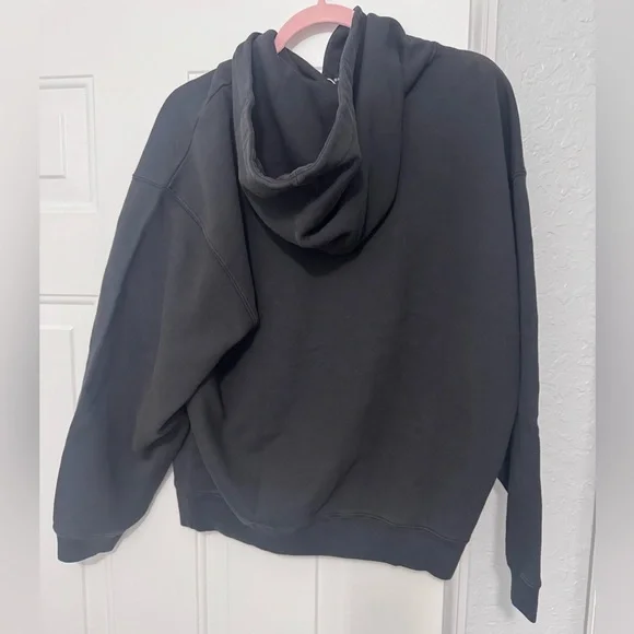 NWT Anine Bing $220 Faded Black/Grey Logo Hoodie XXS (VERY oversized) 23” PTP - Picture 10 of 11